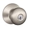 Schlage Schlage Plymouth Satin Nickel Entry Door Knob 1-3/4 in. F51VPLY619 - alternate 1